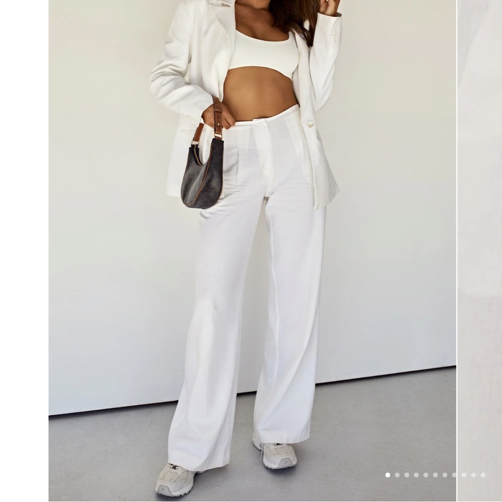 Meshki Adina Linen Pants in White